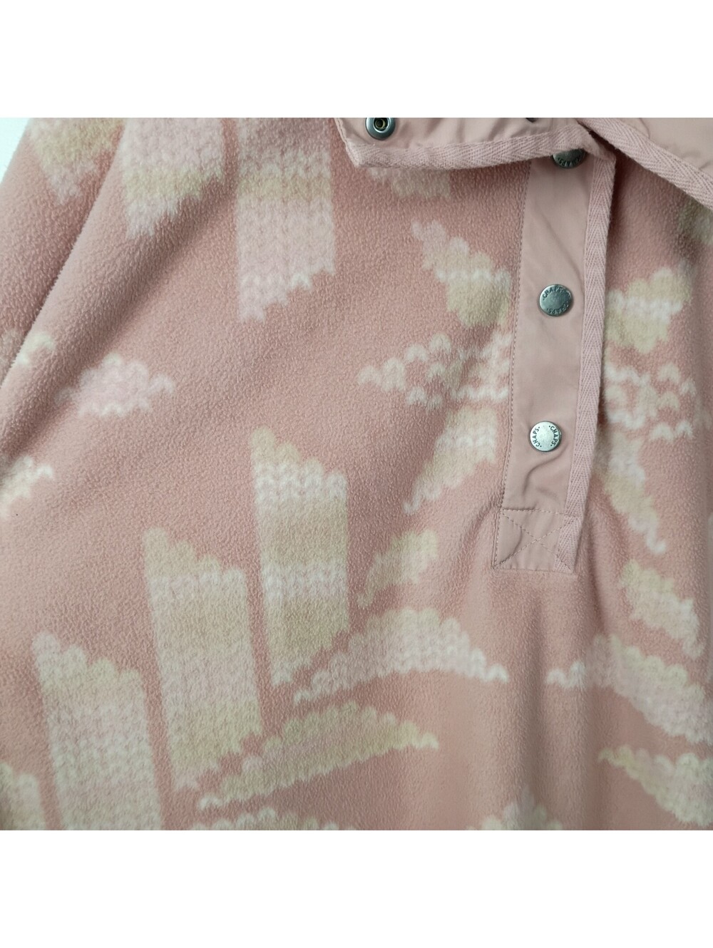 Chaps Southwest Fleece Fluffy Tribal Aztec Print Sweater Pink Ivory Sz XXL - Picture 8 of 9